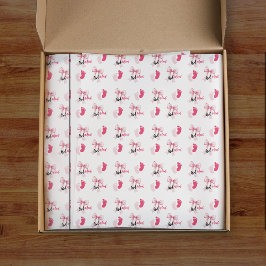 Pink Bow Girl Mom Ribbon Cute Baby Shower Tissuepapier