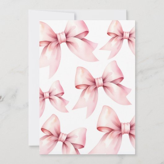 Pink Bow Girls veut juste être un Invitation d'ann (Dos)