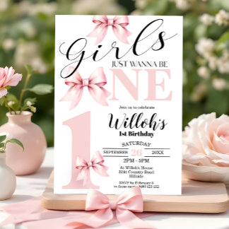 Pink Bow Girls veut juste être un Invitation d'ann
