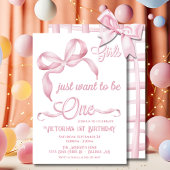 Pink Bow Girls willen gewoon een verjaardag zijn Kaart