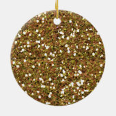 Pink Bow Gold Glitter Eén eerste verjaardag Keramisch Ornament (Achterkant)