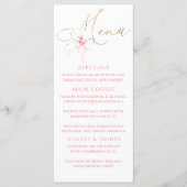Pink Bow Gold Typography Elegant Party Menu (Devant)