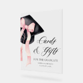 Pink Bow Grad Party Graduate Cartes et cadeaux (Angle)