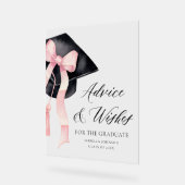 Pink Bow Grad Party Graduation Conseils et souhait (Angle)
