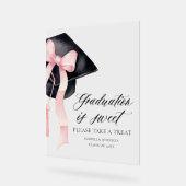 Pink Bow Gradatie Pet Afstuderen is Sweet Favors Acryl Bord (Hoek)