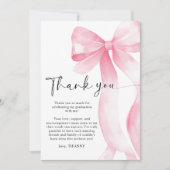 Pink Bow Graduation Bedankkaart (Voorkant)