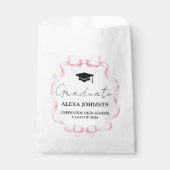 Pink Bow Graduation Cap Graduate Bedankzakje (Voorkant)