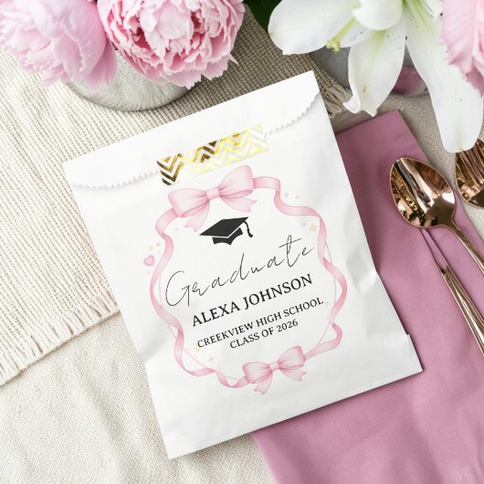 Pink Bow Graduation Cap Graduate Bedankzakje
