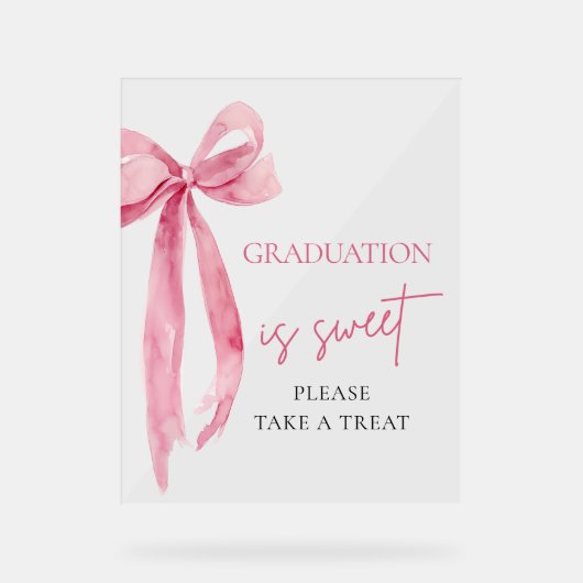 Pink Bow Graduation is Sweet Please Take A Treat (Recto)