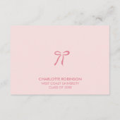 Pink Bow Graduation Party - Advies & Wishes Kaarte Informatiekaartje (Achterkant)