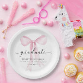Pink Bow Graduation Party Papieren Bordje (Feest)