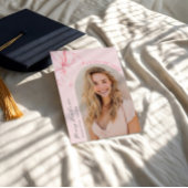 Pink Bow Graduation Photo Invitation