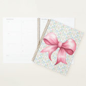 Pink Bow Grandmillennial Floral Monogram (Devant avec enveloppe)