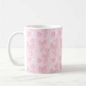 Pink Bow Hearts Aesthetic Mug (Gauche)