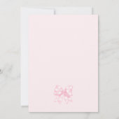Pink Bow Hearts Baby shower Kaart (Achterkant)