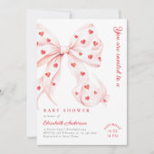 Pink Bow Hearts Valentijnse Baby shower Kaart (Voorkant)