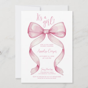 Pink Bow Het is een meisje Baby shower Kaart