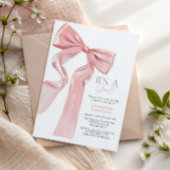 Pink Bow Het is een meisje Baby shower Kaart