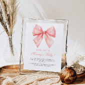 Pink Bow Hoe groot is mama's buik Baby shower spel Poster