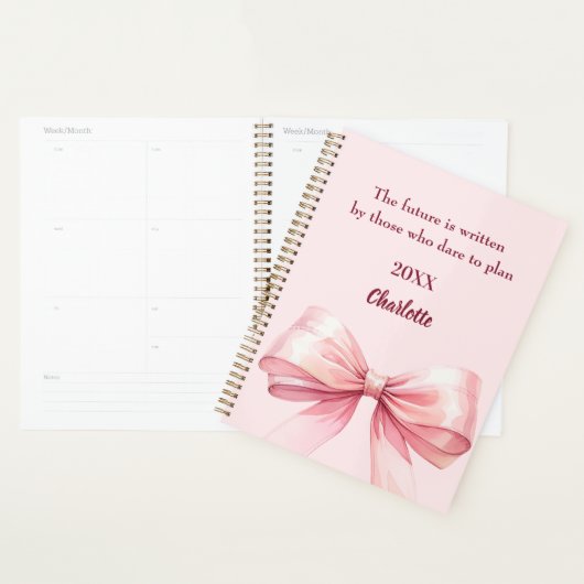 Pink bow inspirational quote 2026 (Devant avec enveloppe)