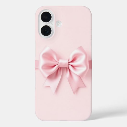 Pink Bow iPhone 16 Hoesje (Achterkant)