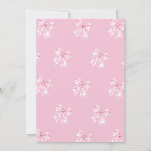 Pink Bow Little Boo Ghost Baby shower Uitnodiging (Achterkant)