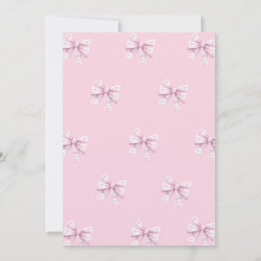 Pink Bow Little Boo Ghost Baby shower Uitnodiging (Achterkant)