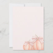 Pink Bow Little Pumpkin Verjaardag Uitnodiging (Achterkant)