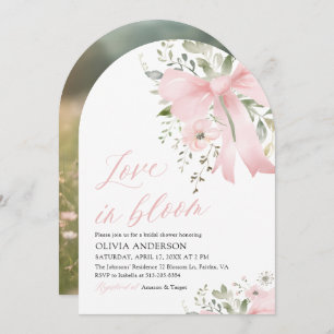 Pink Bow Love in Bloom Floral Arch Vrijgezellenfee Kaart