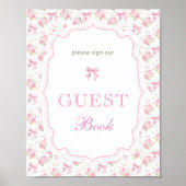Pink Bow Love Shack Baby shower Livre d'or (Devant)