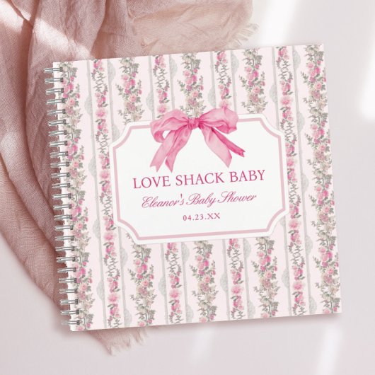 Pink Bow Love Shack Baby shower livre d'or
