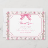 Pink Bow Love Shack Baby shower Merci Cartes (Devant)