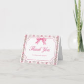 Pink Bow Love Shack Girly Baby shower Bedankkaart (Voorkant)