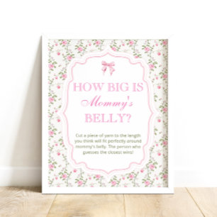 Pink Bow Love Shack Hoe groot is mama's buik Poster