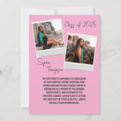 Pink Bow Matchbox Photo Afstuderen aangekondigd Kaart (Achterkant)