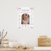 Pink Bow milestone board template, Coquette Pink Poster (Keuken)