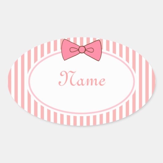 Pink Bow Name Stickers (Voorkant)