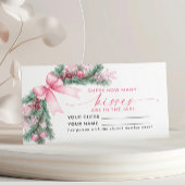 Pink Bow Noël Combien de baisers Carte de jeu