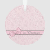 Pink Bow Pastel Baby 1er Modèle photo de Noël (dos)