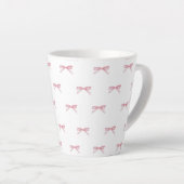 Pink Bow Pattern Latte Mok (Rechterhoek)