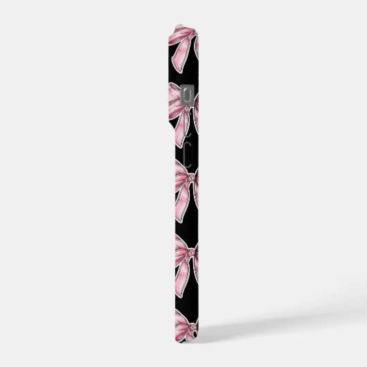 Pink Bow Pattern Phone Case (Côté gauche)