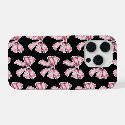 Pink Bow Pattern Phone Case (Verso Horizontal)