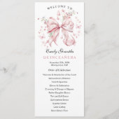 Pink Bow Pearls Quinceañera Evenementen Programma (Voorkant)