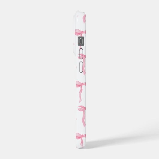 Pink Bow Phone Case – Chic Black & Blush Pattern (Côté gauche)