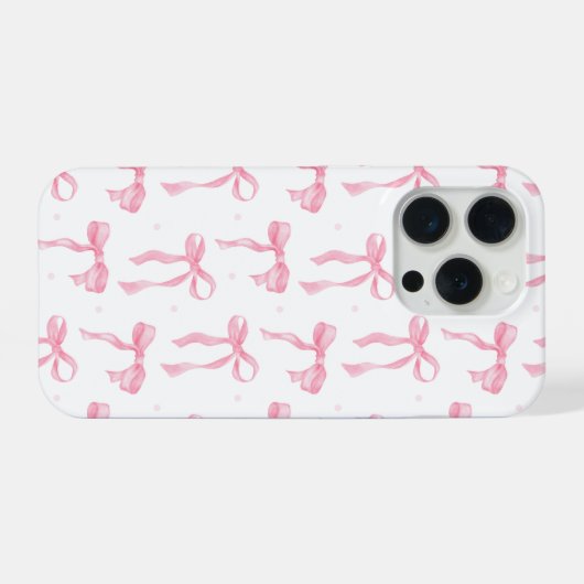 Pink Bow Phone Case – Chic Black & Blush Pattern (Verso Horizontal)