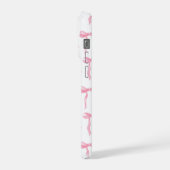 Pink Bow Phone Case – Chic Black & Blush Pattern iPhone Hoesje (Linkerkant)