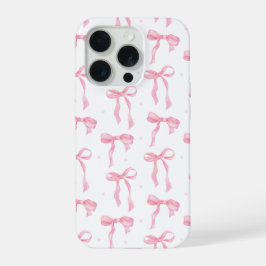 Pink Bow Phone Case – Chic Black & Blush Pattern iPhone 15 Pro Hoesje