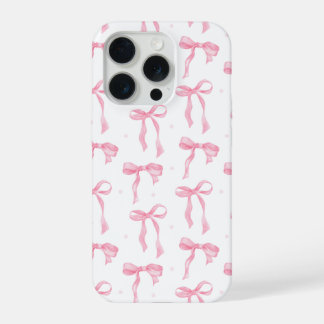 Pink Bow Phone Case – Chic Black & Blush Pattern iPhone 15 Pro Hoesje