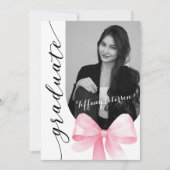 Pink Bow Photo 2026 Graduation Invitation (Devant)