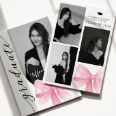 Pink Bow Photo 2026 Graduation Invitation